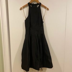 Black Halston Sleeveless fit and flare dress